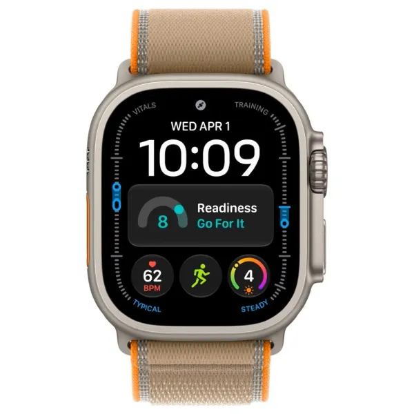 Apple Watch Series Ultra 4 49mm Natural Titanium Case with Sand Trail Loop S/M